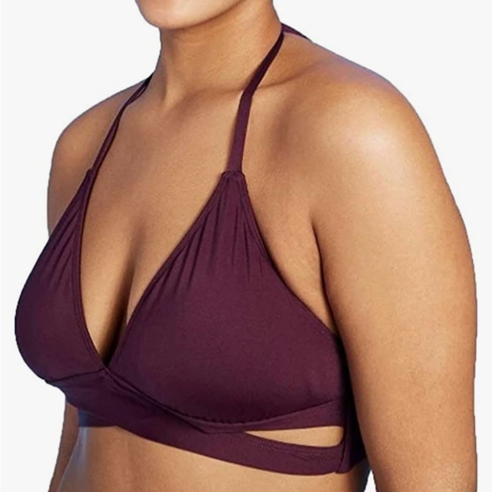 Burgundy Faux Wrap Halter Top & Bottom (Full Set)